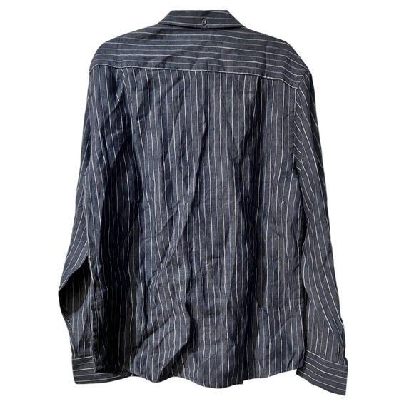 Joe's Jeans Cooper Collection Linen Pinstripe Long Sleeve Button Down Men L NWT - Picture 4 of 10